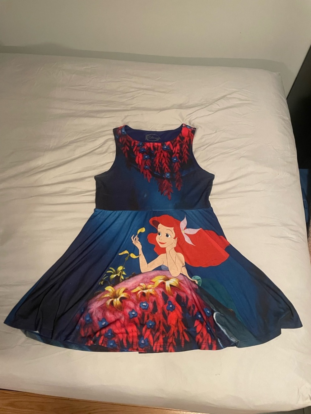 Disney Red and Blue Floral Fit-and-Flare Dress